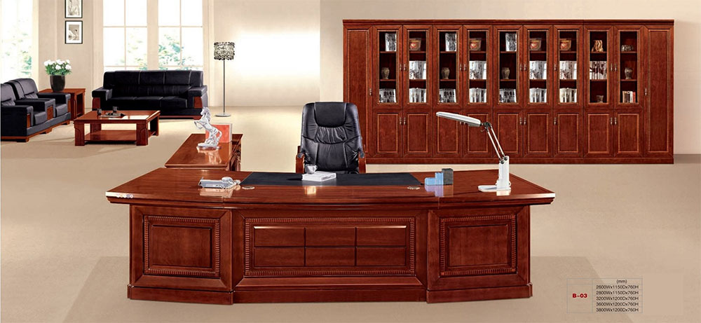 Bề thế của bàn B03 giúp văn phòng lãnh đạo trở nên chuyên nghiệp