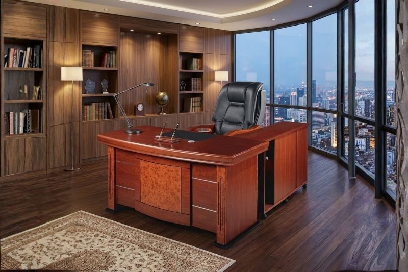 Mẫu bàn làm việc gỗ DT1680H24 dành cho văn phòng lãnh đạo