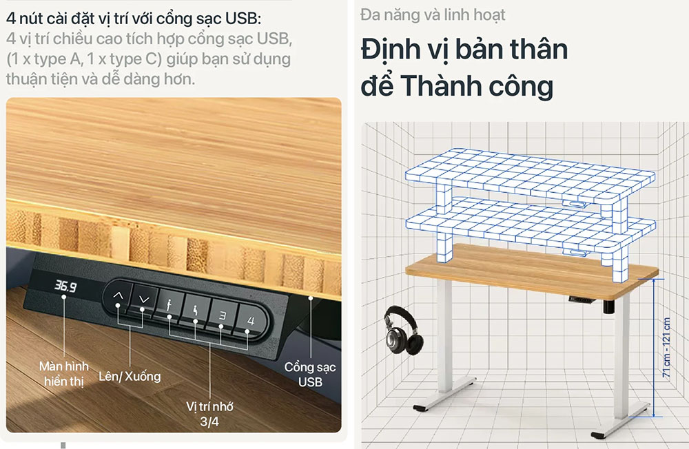 Tính năng hữu ích của bàn BNH105