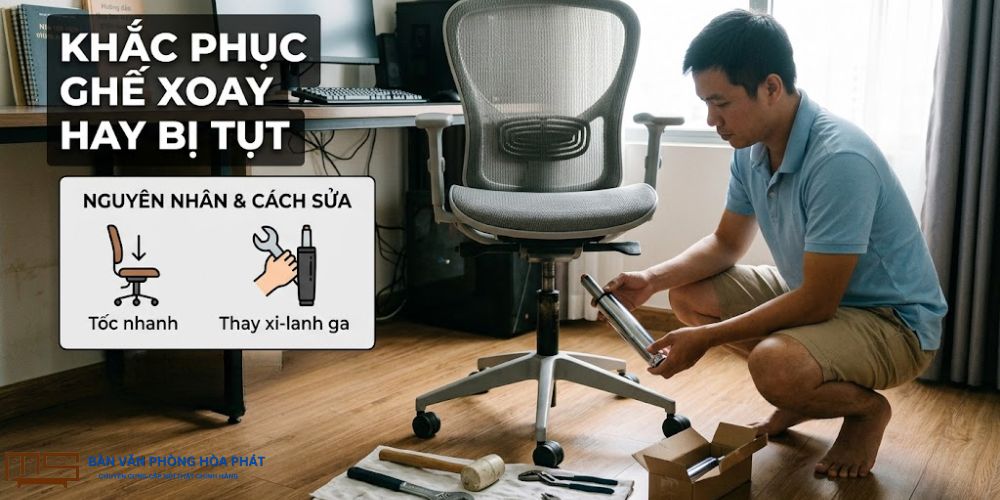 Hướng dẫn cách khắc phục ghế xoay hay bị tụt