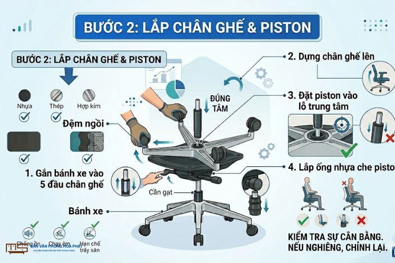 Các bước lắp chân ghế hoàn chỉnh