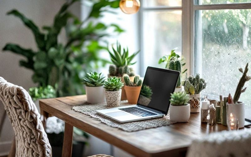 Một số vị trí thích hợp để cây xương trên bàn làm việc